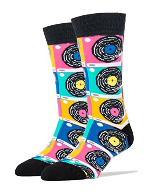 Oooh Yeah Men's Novelty Crew Socks, Funny Crazy Silly Casual Dress Cotton Socks