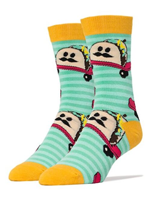 Oooh Yeah Men's Novelty Crew Socks, Funny Crazy Silly Casual Dress Cotton Socks