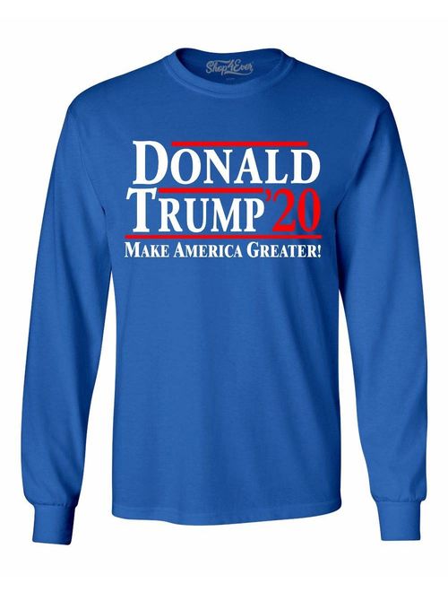 shop4ever Donald Trump 2020 Long Sleeve Shirt