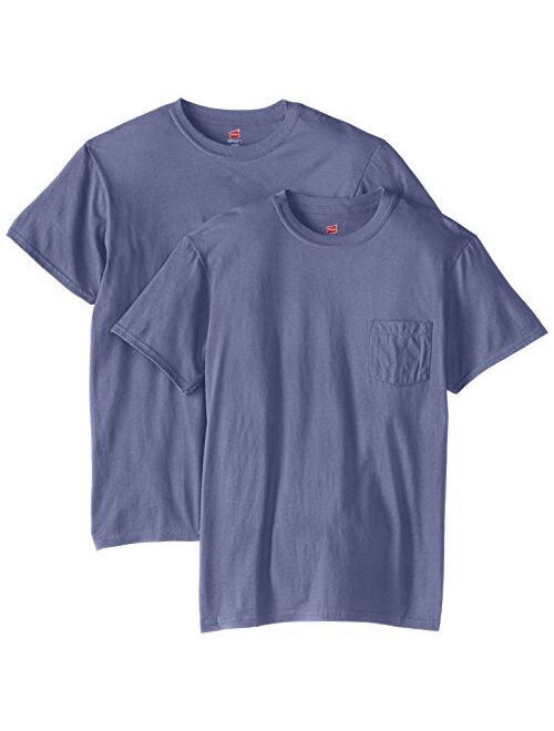 Hanes Men's Nano Premium Cotton Pocket T-Shirt (Pack of 2)