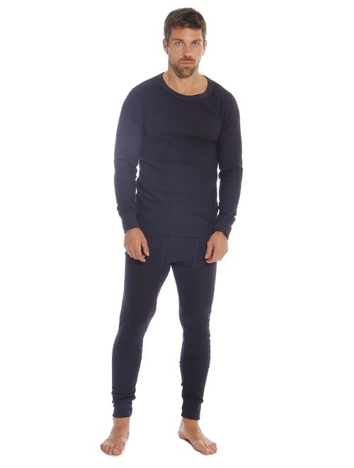 At The Buzzer Solid Winter Thermal Underwear Set for Men