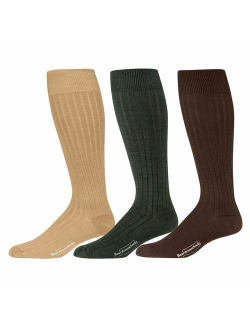 Boardroom Socks Men's Over the Calf Merino Wool Ribbed Dress Socks