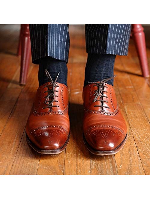 Boardroom Socks Men's Over the Calf Merino Wool Ribbed Dress Socks