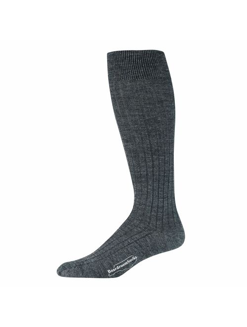 Boardroom Socks Men's Over the Calf Merino Wool Ribbed Dress Socks