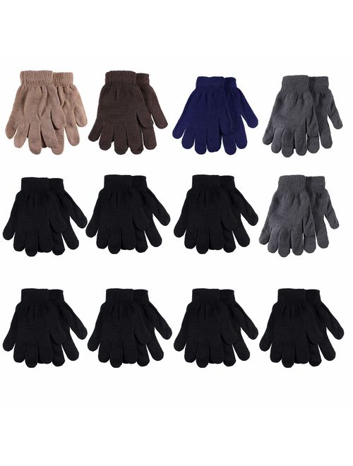 Gelante Adult Winter Knitted Magic Gloves Wholesale Lot 12 Pairs