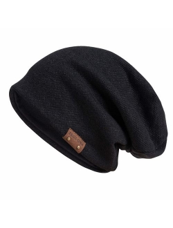 PAGE ONE Mens Slouchy Beanie Winter Warm Comfortable Cozy Skull Cap Chunky Baggy Oversized Hat