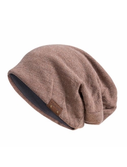 PAGE ONE Mens Slouchy Beanie Winter Warm Comfortable Cozy Skull Cap Chunky Baggy Oversized Hat