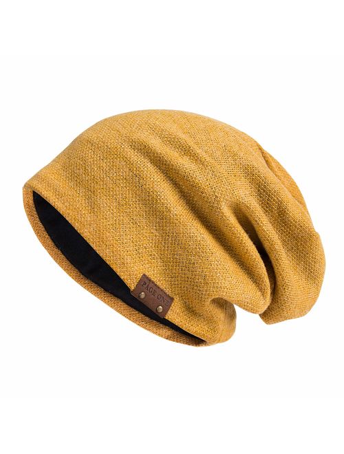 PAGE ONE Mens Slouchy Beanie Winter Warm Comfortable Cozy Skull Cap Chunky Baggy Oversized Hat