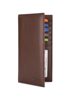 Slim Leather ID/Credit Card Holder Long Wallet with RFID Blocking