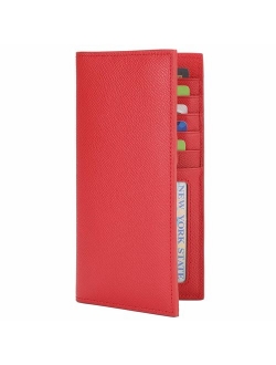 Slim Leather ID/Credit Card Holder Long Wallet with RFID Blocking