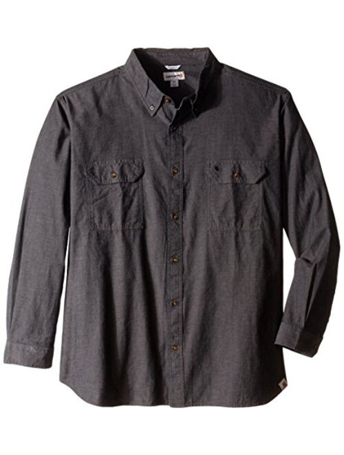 Carhartt Men's Long-Sleeve Lightweight Chambray Button-Front Relaxed-Fit Shirt S202