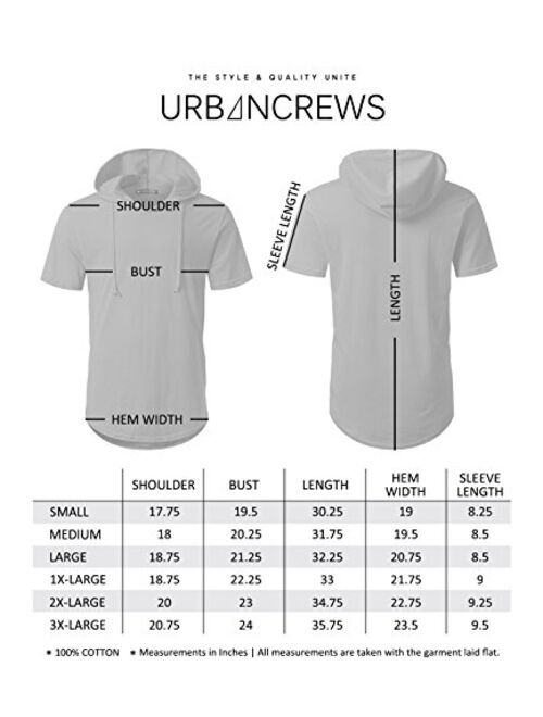 URBANCREWS Mens Hipster Hip Hop Shortsleeve Fashion Hoodie