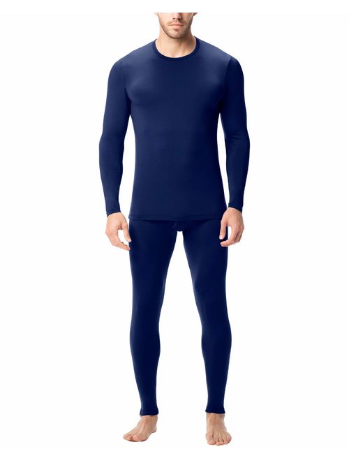 LAPASA Men's Thermal Underwear Long John Set Fleece Lined Base Layer Top and Bottom M11