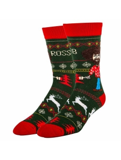 OoohYeah Men's Bob Ross Novelty Funny Socks Christmas