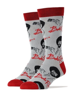 OoohYeah Men's Bob Ross Novelty Funny Socks Christmas