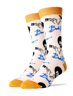 OoohYeah Men's Bob Ross Novelty Funny Socks Christmas