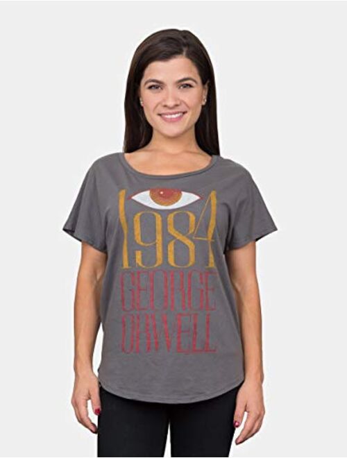 Out of Print Women's Literary and Book-Themed Dolman Sleeve Tee T-Shirt