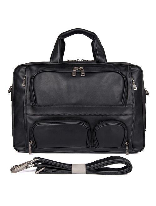 Buy Augus Business Travel Briefcase Genuine Leather Duffel Bags for Men ...