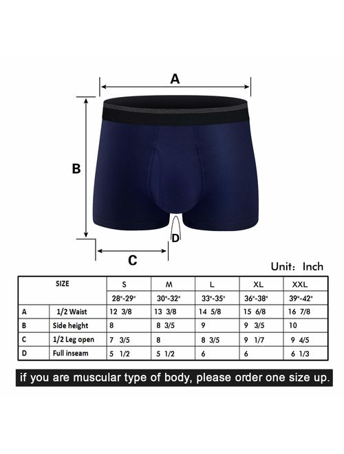 CSYER Mens Boxer Briefs Underwear Comfortable Cotton Breathable Tagless Short Leg Boxers Brief for Men Boys 5 Pack