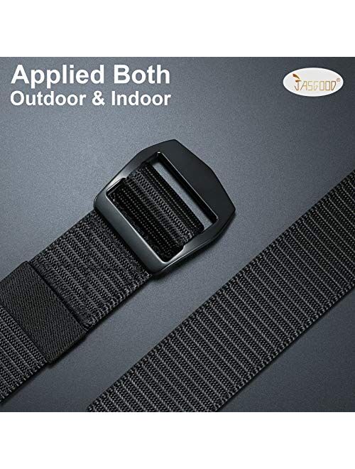 JASGOOD Tactical Heavy Duty Reinforced Nylon Belt for Men Adjustable Military Webbing Belt Strap with Metal Buckle