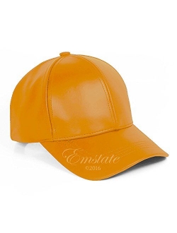 Emstate Genuine Cowhide Leather Adjustable Baseball Cap Made in USA