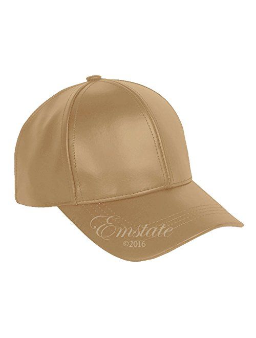 Emstate Genuine Cowhide Leather Adjustable Baseball Cap Made in USA