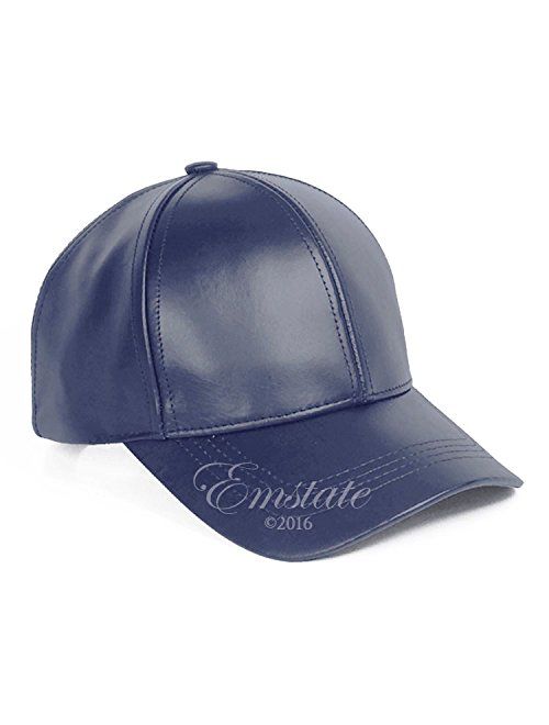 Emstate Genuine Cowhide Leather Adjustable Baseball Cap Made in USA