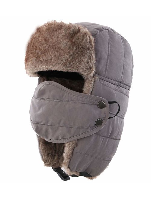 Connectyle Warm Trapper Hat Windproof Winter Russian Hats with Mask Ushanka Hat