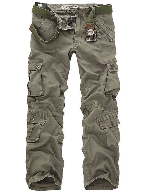 Leward Men's Casual Active Military Cargo Camouflage Combat Pants Trousers with 8 Pocket