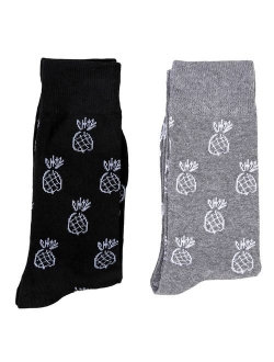 Fine Fit Mens Novelty Print Socks | 2 Pair Set | Trouser Socks | Casual | Crew