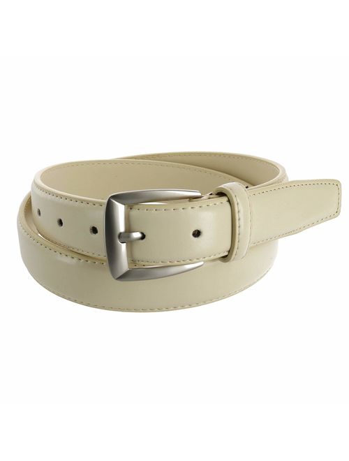 CTM Men's Leather 1 1/4 inch Basic Dress Belt