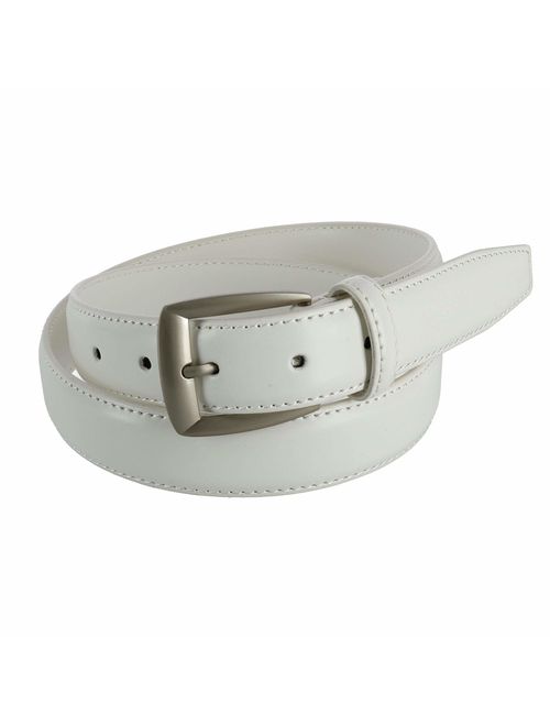 CTM Men's Leather 1 1/4 inch Basic Dress Belt