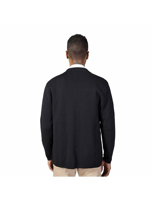 Kallspin Men's Cotton Blend Cardigan Sweater Relaxed Fit Casual Turndown Collar Knitwear with Buttons & Pockets