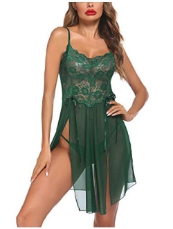 Women Lace Lingerie Babydoll Dress Strap Chemise Sleepwear Sexy Nighty S-XXL