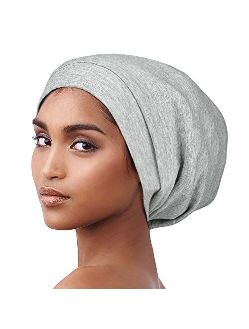 Satin Lined Sleep Cap Slouchy Slap Hat - Soft Elastic Band, Stay All Night