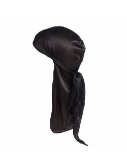 Century Star Satin Silk Head Wrap Durag Long Tail Beanies for Men Women Headwraps Cap