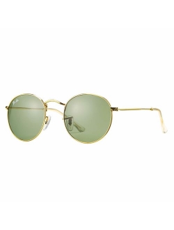 Pro Acme PA3447 Classic Crystal Glass Lens Retro Round Metal Sunglasses,50mm