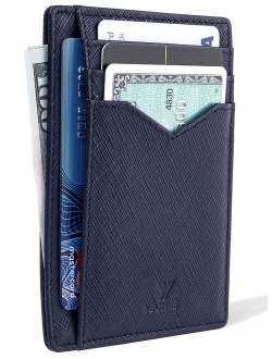 YBONNE Minimalist Front Pocket Wallet for Men and Women, RFID Blocking Thin Card Holder, Made of Finest Genuine Leather