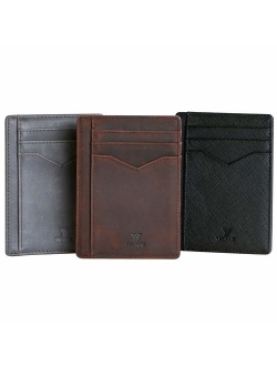 YBONNE Minimalist Front Pocket Wallet for Men and Women, RFID Blocking Thin Card Holder, Made of Finest Genuine Leather