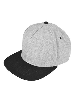 Premium Wool Blend Hat Flat Bill Cap Snapback Black Dark Gray Maroon Light