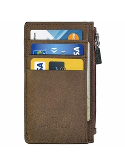 Slim Minimalist Wallet RFID Front Pocket Credit Card Holder for Men & Women Leather Wallet with Keychain