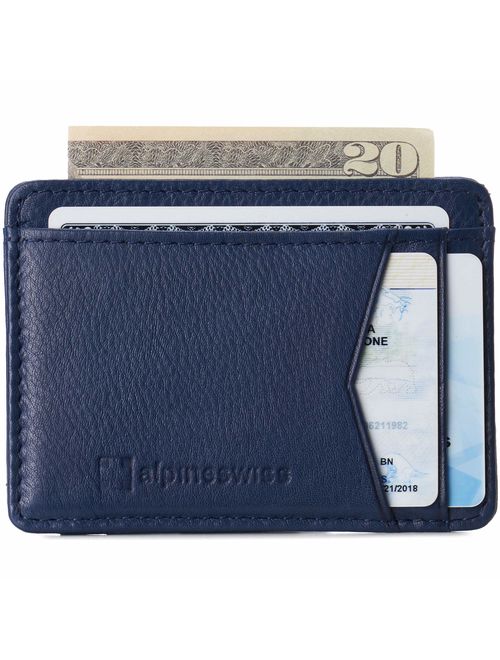 Alpine Swiss RFID Minimalist Oliver Front Pocket Wallet For Men Leather Comes in a Gift Box