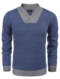 Men's Knitted Sweaters Casual V-Neck Slim Fit Pullover Knitwear