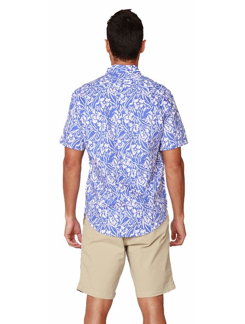 INGEAR Casual Shirt Button Down Hawaiian Short Sleeve Cruise Rayon Summer Shirt