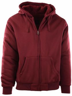 Mens Full Zipper Fleece Basic Hoodie with Lining (Many Designs To Choose From)