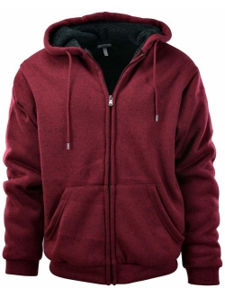 Mens Full Zipper Fleece Basic Hoodie with Lining (Many Designs To Choose From)