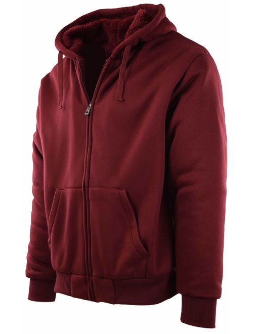 Mens Full Zipper Fleece Basic Hoodie with Lining (Many Designs To Choose From)