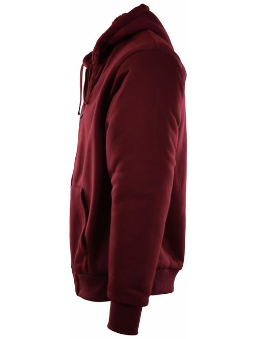 Mens Full Zipper Fleece Basic Hoodie with Lining (Many Designs To Choose From)