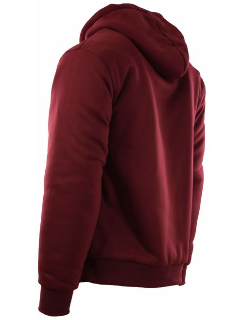 Mens Full Zipper Fleece Basic Hoodie with Lining (Many Designs To Choose From)