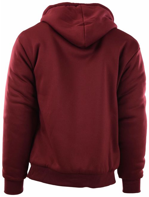 Mens Full Zipper Fleece Basic Hoodie with Lining (Many Designs To Choose From)